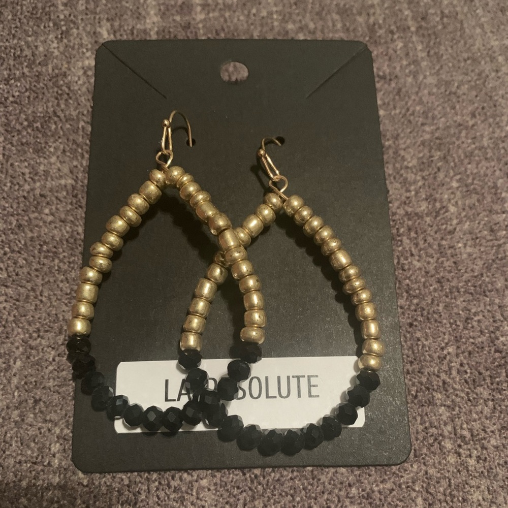 Gold & Black Earrings